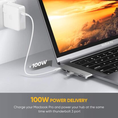 MacBook Air | Pro Dock met SD/MicroSD kaartlezer + 3 x USB3.0 + Thunderbolt 3 - Afbeelding 4
