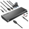 Thunderbolt 3™ Docking Station voor Macbook met HDMI / Displayport + 4 x USB3 + Kaartlezer + Ethernet + 2 x Thunderbolt 3™ + Audio