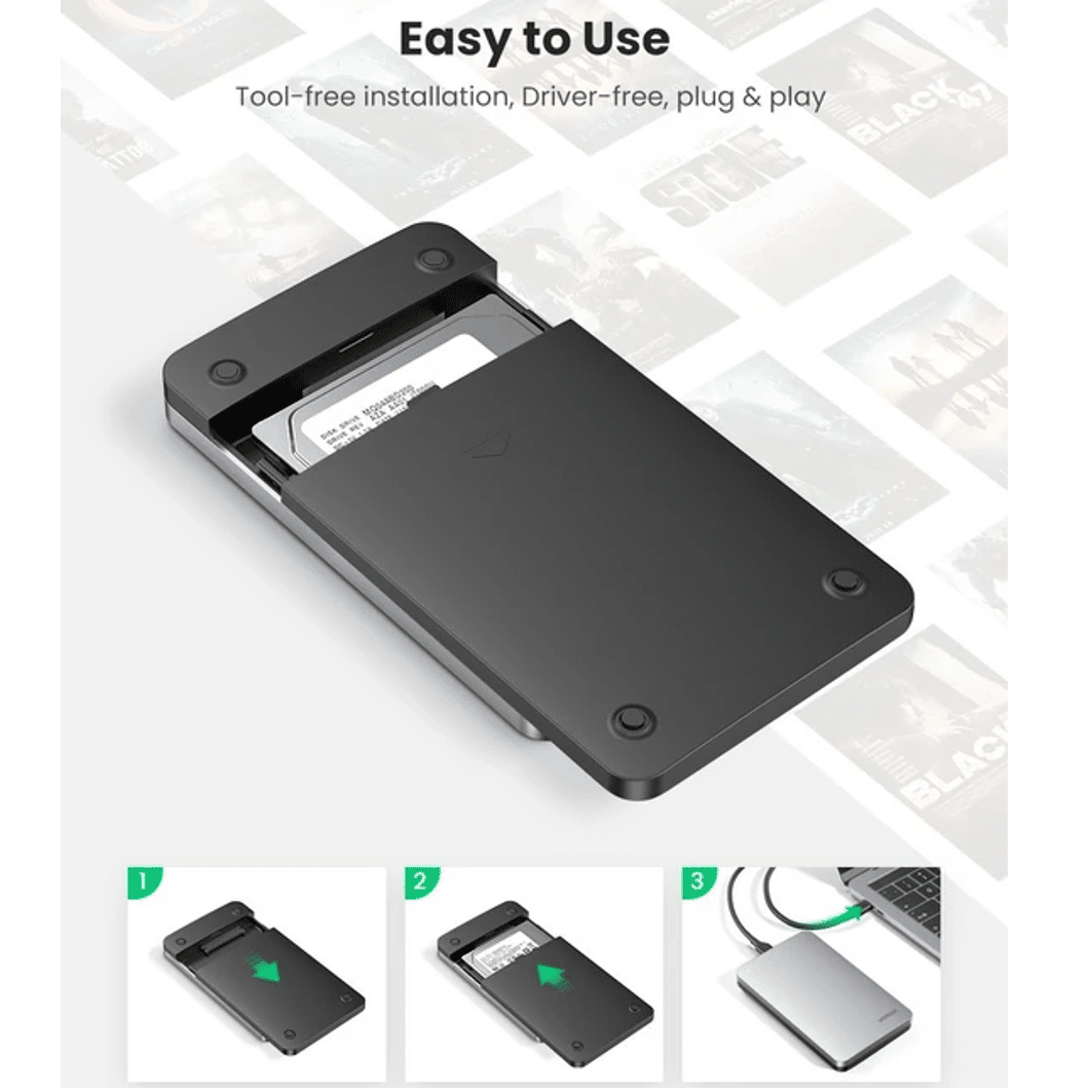 koolstof Ga op pad ontslaan USB-C SATA 2,5 inch harde schijf behuizing 6TB - Supersnel!