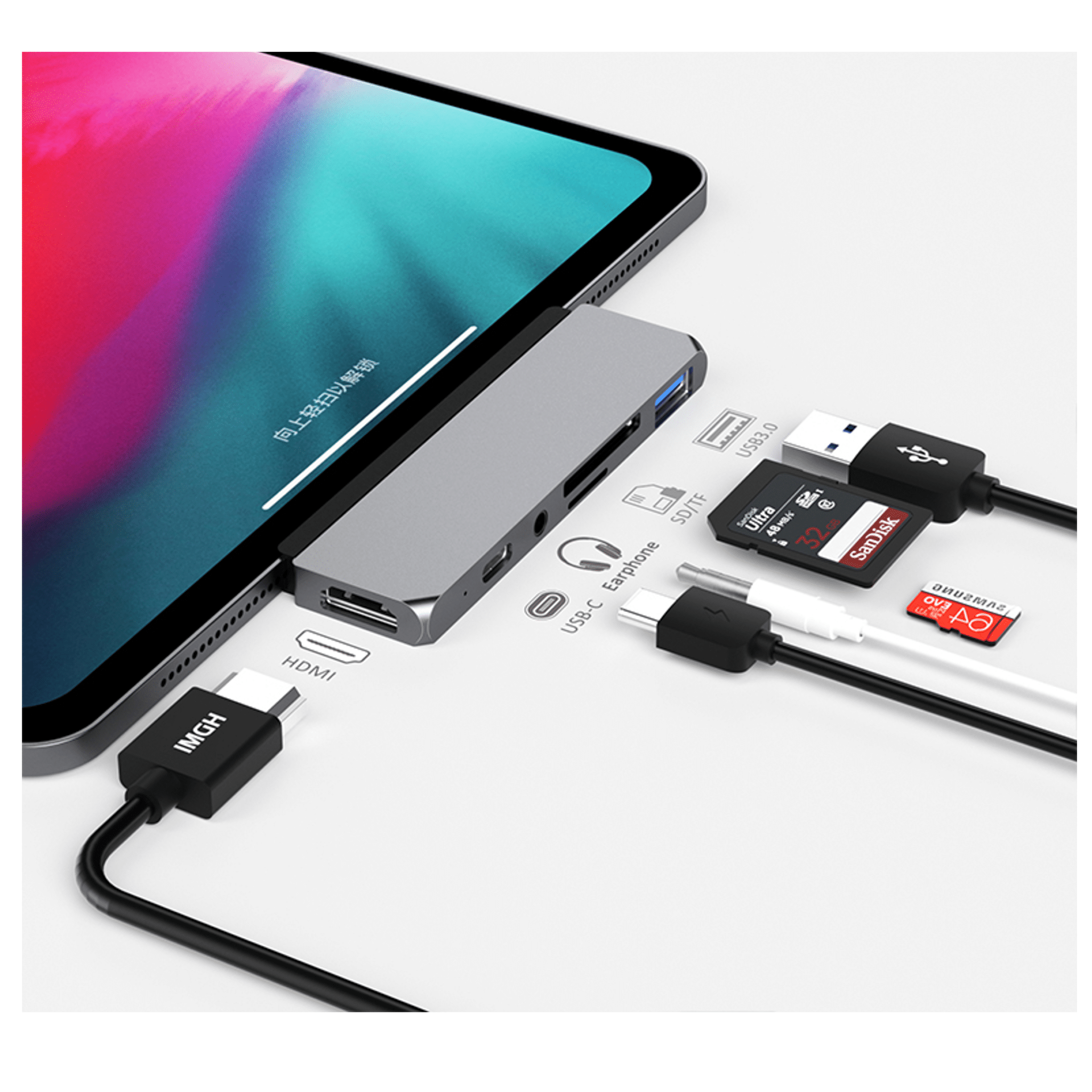 Handige HDMI adapter voor Ipad Pro en andere Tablets.