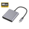 Compact USB-C naar 2 x HDMI + USB 3.0 + USB-C (Opladen)