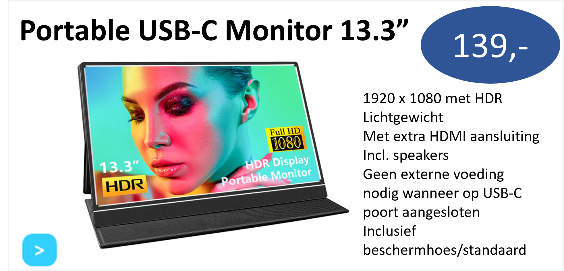 USB-C monitor 13.3 inch