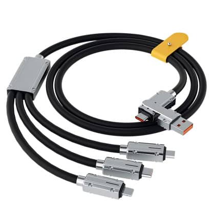 3-in-1 USB multikabel (Pro versie) met USB-C, Lightning en Micro-USB