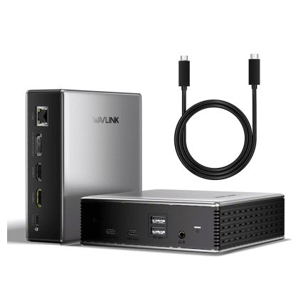 Wavlink Ultra USB-C Docking Station - 2 x HDMI - 1 x Displayport -  Ethernet - Audio In/Uit - 2 x USB-A - 1 x USB-C- 125W Opladen