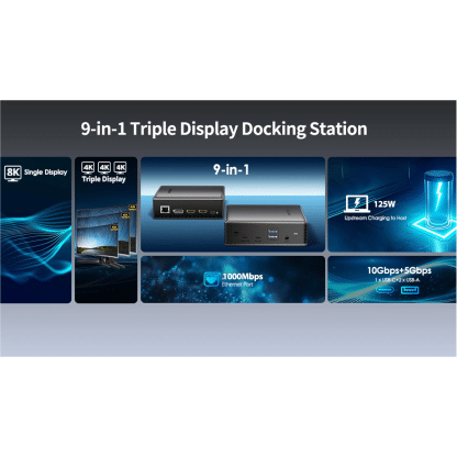 Wavlink Ultra USB-C Docking Station - 2 x HDMI - 1 x Displayport -  Ethernet - Audio In/Uit - 2 x USB-A - 1 x USB-C- 125W Opladen - Afbeelding 6