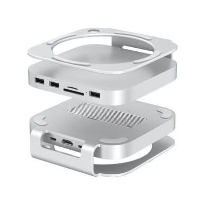 M-TECK Mac Mini M4 hub docking station met 3 x USB-A + Micro SD Kaartlezer + HDMI + M.2 NVMe SSD interface - Afbeelding 2