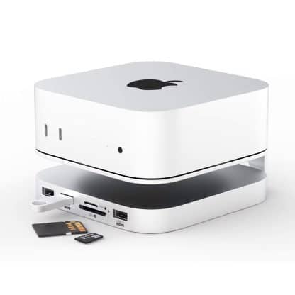 M-TECK Mac Mini M4 hub docking station met 3 x USB-A + Micro SD Kaartlezer + HDMI + M.2 NVMe SSD interface