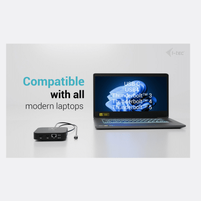 I-tec USB-C Docking Station - 2 x HDMI - Ethernet - Audio in/uit - 5 x USB-A - 2 x USB-C - 100W opladen - Afbeelding 9