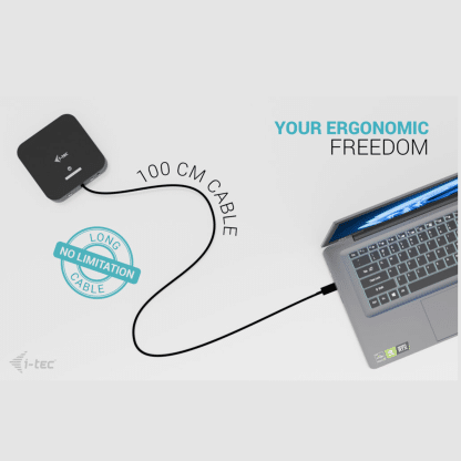 I-tec USB-C Docking Station - 2 x HDMI - Ethernet - Audio in/uit - 5 x USB-A - 2 x USB-C - 100W opladen - Afbeelding 5