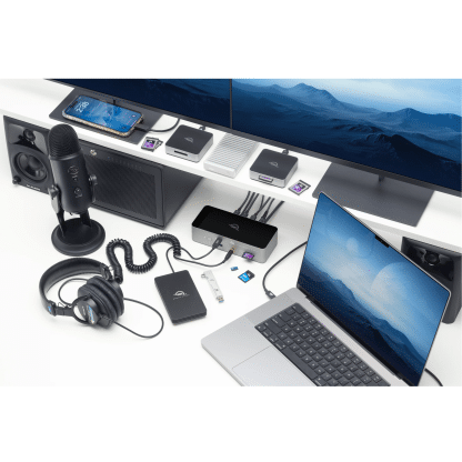 OWC Thunderbolt 5 Docking Station met 3 x TB5 + 2.5G Ethernet + 1 Audio + 3 x USB-A + Kaartlezer + 140W opladen - Afbeelding 8