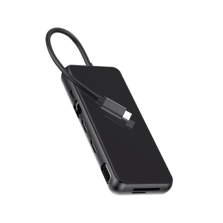USB-C adapter 2 x HDMI + VGA Adapter + 3 x USB 3.0 + Ethernet + Kaartlezer+ 2 x USB-C