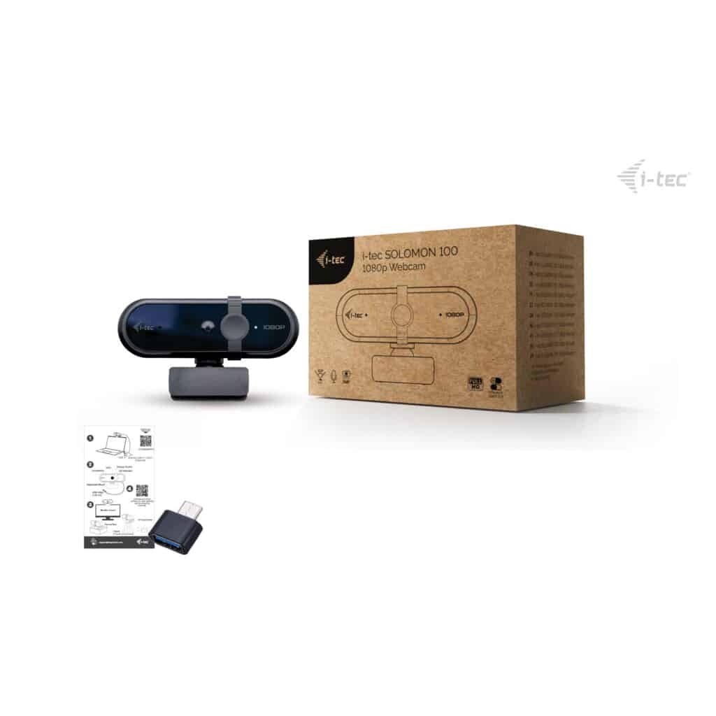 i-tec SOLOMON 100 Full HD 1080p Webcam met Privacy Afdekking - Afbeelding 6