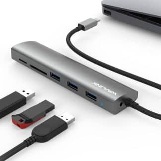 USB-C naar 3x USB 3.0 + SD/microSD kaartlezer