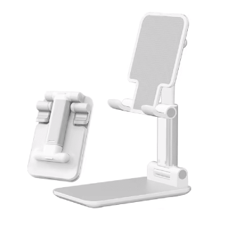 Compacte Smartphone en Tablet standaard - verstelbare hoogte - kijkhoek instelbaar - opklapbaar - lichtgewicht - anti-kras silicone pads