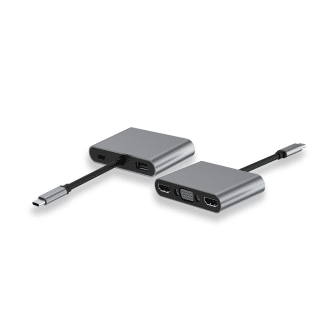 USB-C naar 2 x HDMI + VGA Adapter + USB 3.0 + USB-C (Opladen)