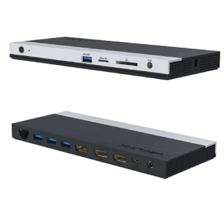 Wavlink USB-C / Thunderbolt Docking Station (100W) - 2 x HDMI + 1 x Displayport +  Ethernet + Audio + 4 x USB-A + Kaartlezer
