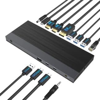 Wavlink USB-C / Thunderbolt Docking Station (100W) - 2 x HDMI + 1 x Displayport + 2.5GbE Ethernet + Audio + 4 x USB-A + 2x USB-C
